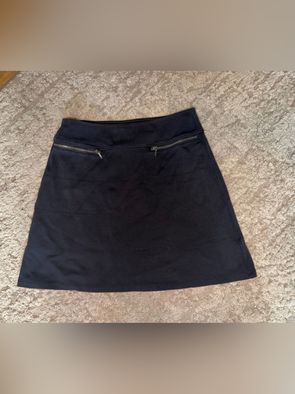Athleta Black Mini Skirt with Front Zip Pockets
